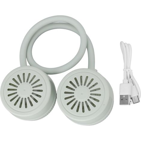 Ventilateur de cou pliable sans lame, silencieux, chargement USB, petit Portable suspendu pour Camping voyage randonnée sport vert. (1/5)