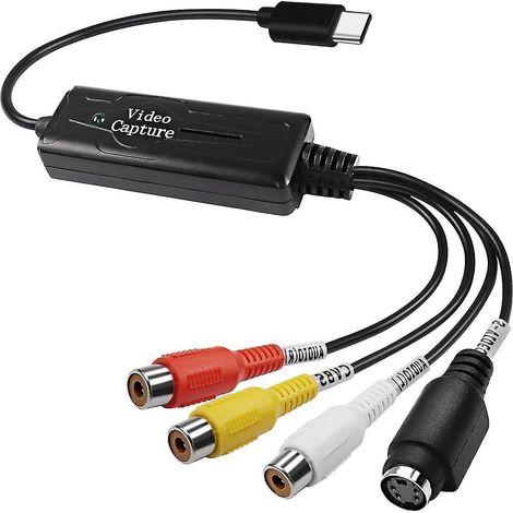 Adaptateur de carte d'acquisition vidéo RCA AV vers USB-C, convertisseur vidéo 1 canal AV NTSC PAL S-Vidéo/Composite vers USB (1/5)