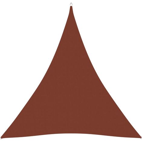 Ombrellone a vela triangolare in tessuto Oxford 3 x 3 x 3 m terracotta 020009826