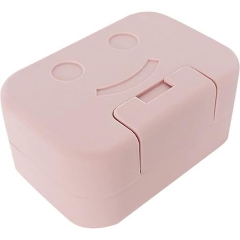 Una jabonera impermeable con tapa y cerradura soporte impermeable para asiento de inodoro (rosa). (1/5)