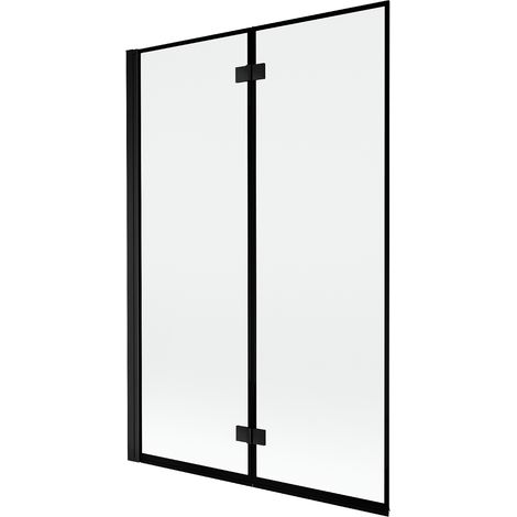 Mexen Mist mampara de ducha de 2 hojas izquierda 120 x 150 cm, marco negro, negro - 8A9-120-002-70-70-L (1/5)