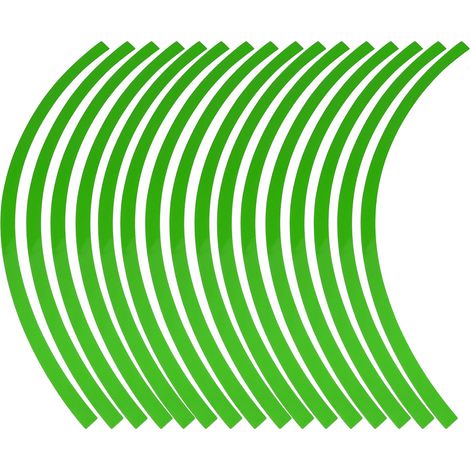 Autocollants réfléchissants universels pour roues de voiture et de moto de 16 à 19 pouces, 16 pièces par paquet (vert fluorescent) (1/5)
