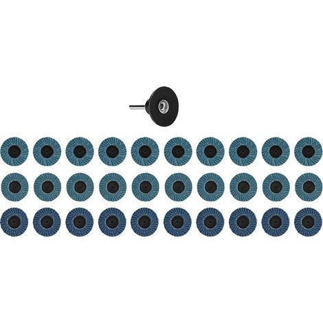 Set of 31 abrasive discs, sandpaper, industrial accessories, aluminum oxide, blue, 2 inches, 50 mm (1/5)