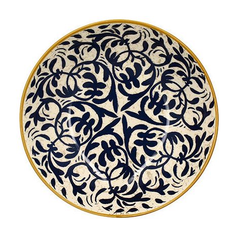 6 x assiettes creuses HERACLEE Bleues - 20cm - Grès - Novastyl (1/3)