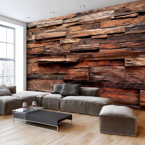 Papier peint adhésif Style rustique, chalet forestier - 392 x 280 cm (1/4)