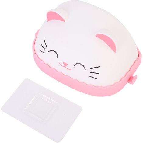Distributeur mural de savon et boîte de rangement sans perçage avec motif animal cartoon (1)