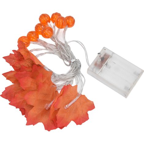 Lichterkette mit Ahornblattmotiv, Dauerlicht und Blinklicht (2 Modi), für drinnen und draußen, für Feiertage und Partys (3 m, 9,8 ft, 20 LEDs) (1/5)