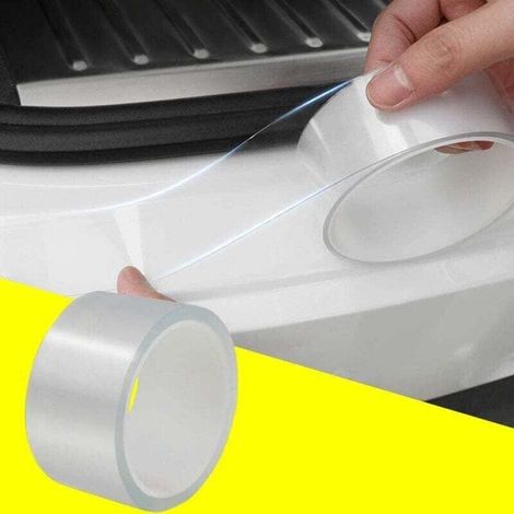(5cmx10M)Protecteur de pare-chocs,Protection Seuil Porte de Voiture,Protecteurs de Jante - 10M Transparent Bande de Garde Voitures en Caoutchouc (1/4)