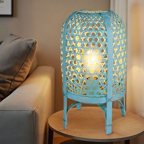 Globo - lampada da tavolo - CAIRO - blu - metallo - Ø 22cm - E27 (1/5)