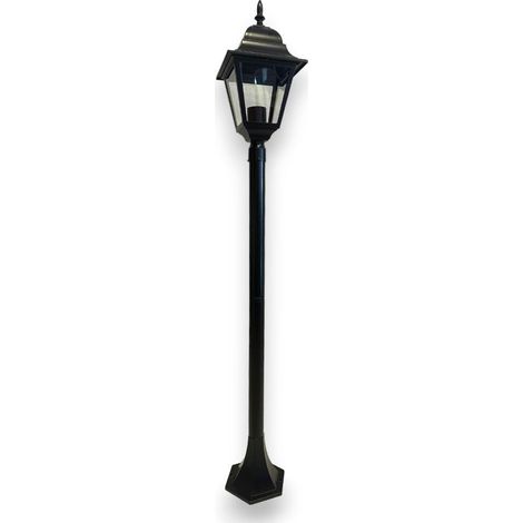 Lampioncino in alluminio su palo nero per esterno H120 cm a 1 luce 100W modello NEW YORK (1/4)
