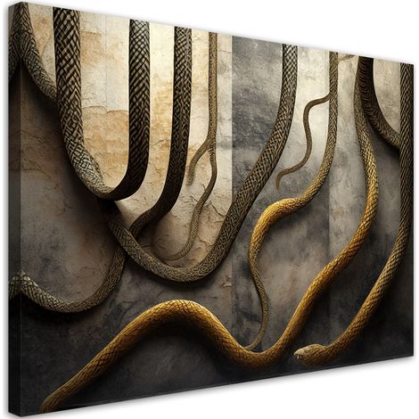 Tableau déco Serpent doré Glamour 60x40 (1/5)