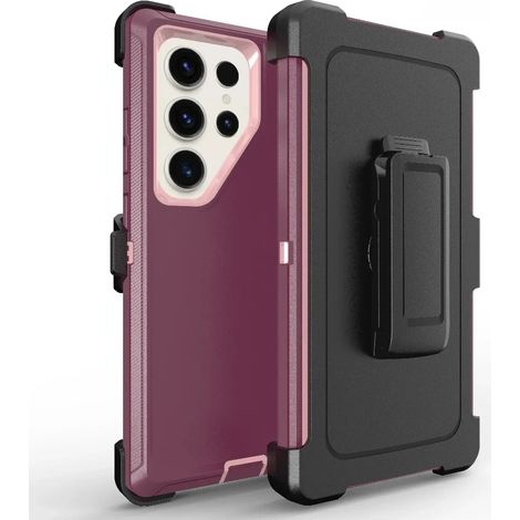(Bordeaux, Galaxy S26) Étui de protection blindé résistant avec clip ceinture et protection antichoc (1/5)