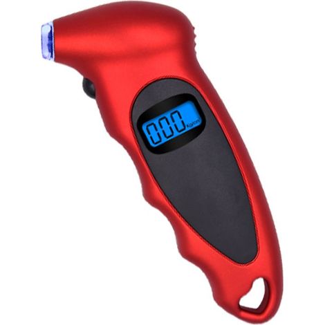 Reifendruckmesser, digitaler Reifendruckmesser, 150 PSI, 4 Einstellungen, Reifendruckmesser, für Autos und Motorräder, rot (1 Stück 13,95 x 82,9 cm) (1/4)