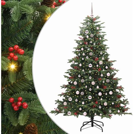 Sapin de Noël Arbre de Noël artificiel Vert 210 cm PVC, métal et plastique (1/5)