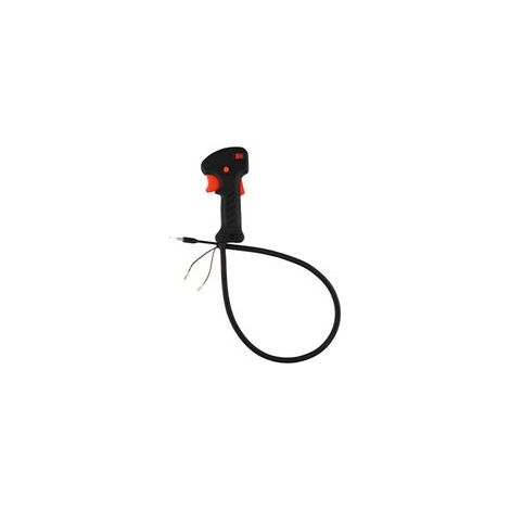 Poignée pour taille-haie avec câble de commande d’accélérateur de 80 cm – Compatible avec moteurs 26 cm³, 32 cm³, 33 cm³, 43 cm³ et 52 cm³ – Couleur orange (1/3)