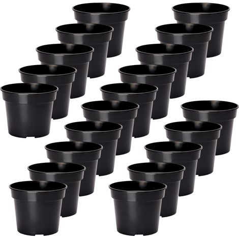 Garronda Pots Horticulture Ronds Pots pour Culture de Plants de Plantes et Fleurs GD-0025 (20 Pièces Noir, ⌀ 19 cm H 15 cm)