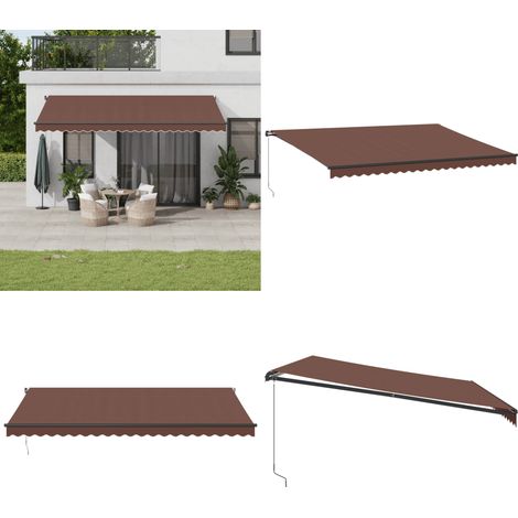 Markise Manuell Braun 500x300 cm - Markise - Sonnensegel - Gartensonnenblende - Außenmarkise - Terrassenschirm - Home & Living (1/5)