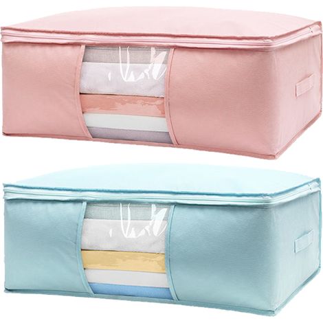 Sac De Rangement Pour Vêtements - Polyester Respirant Avec Inserts De Cèdre - Transparent Avec Poignées - Pour Lit Ou Rangement Sous Lit - 1 Pièce (1/5)
