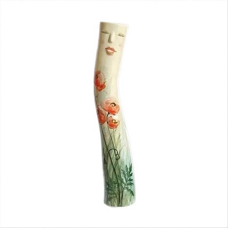 Dekorative Vase in Form eines Mädchengesichts, Blumentopf, Ständer für künstliche Pflanzen B (1/5)