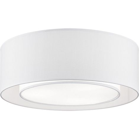 Plafoniera Moderna Bergamo In Metallo Cromo E Grigio 3 Luci Diffusore In Tessuto (1/4)