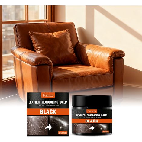 Crème d'entretien du cuir, crème colorante pour cuir noir, crème d'entretien quotidien pour canapés et sièges auto – 50 g (1/5)