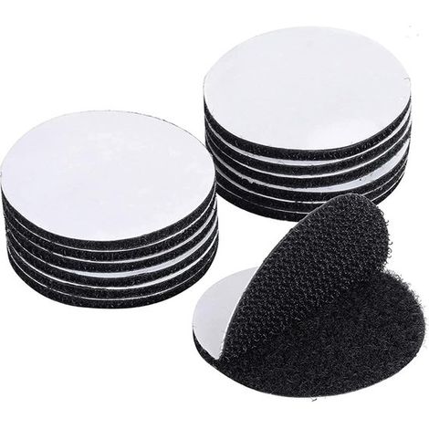 Set di 20 strisce di velcro industriale，Nastro antiscivolo per moquette，adatto per casa e ufficio，Nastro rotondo per montaggio a parete，5 cm (1/5)