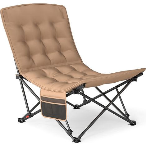 Verstellbarer Campingstuhl mit Liegefunktion, Tragkraft 225 kg, Khaki