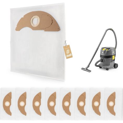 8 Stück Beutel Kompatibel mit Kärcher NT 22/1 Staubbeutel Ersatz für Kärcher NT 22/1 Ap L, NT 22/1 Ap Te L Nass-Trockensauger Staubsaugerbeutel Staubsauger Zubehör xx (1/5)