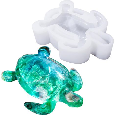 Turtle Shape Resin Molds, 3D Animal Silicone Molds for Epoxy Resin, Large Sea Turtle Marine Art Silicone Resin Molds for Craft, Ocean Theme Night Lights, Home Decor 1pc (1/5)