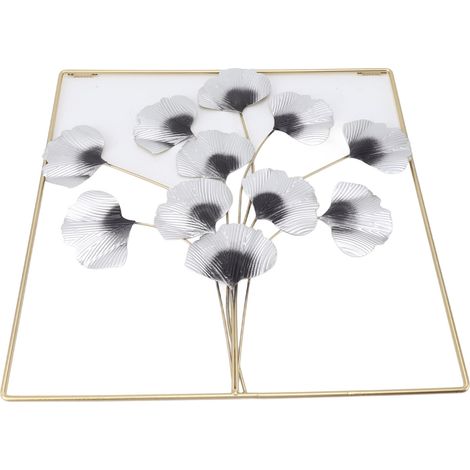 Décoration murale en métal doré, feuille de Ginkgo Biloba, art mural luxueux pour salon, chambre, bureau (1/5)