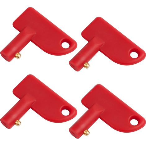 Pack de 4 Clés de Remplacement pour Interrupteur Principal de Batterie (Diamètre 14 mm) - Clés Universelles en Plastique ABS pour Voitures et Bateaux (1/5)