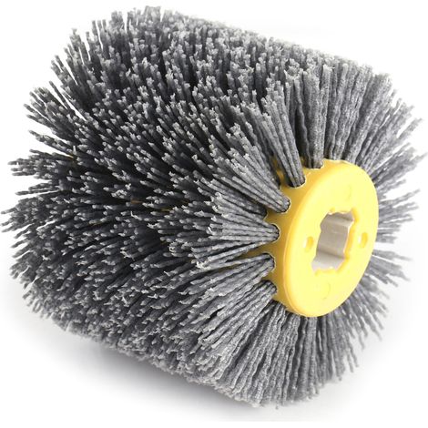 Brosse métallique circulaire pour polissage et décapage, disque abrasif grain 120, roue de lustrage pour perceuse, ponçage et finition des métaux, lot de 1. (1/5)