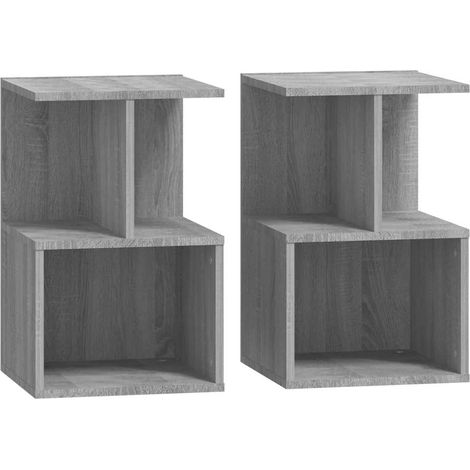 Maison Exclusive - Comodini 2 pz Grigio Sonoma 35x35x55 cm in Legno Multistrato (1/5)