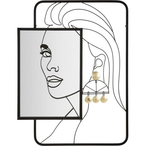 Miroir Mural Design "Éleanor" 85cm Noir (1/5)