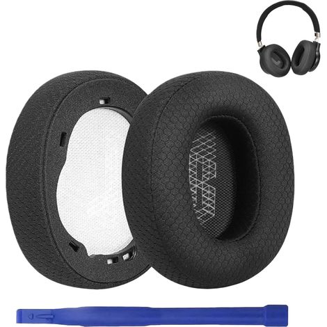 paio di cuscinetti auricolari per cuffie JBL E65 (E65BTNC)/Live 650 (650NC 650BTNC)/Live 660 (660NC 660BTNC)/Duet NC, con schiuma isolante (rete nera) (1/5)