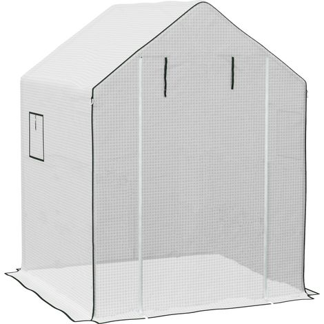 Ersatzfolie für Gewächshaus PE mit UV-Schutz, Fenstern und Rolltür 140x143x190 cm (1/5)