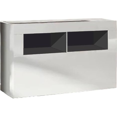 Dmora - Schuhschrank Bolsena, Schuhregal, Mehrzweck-Eingangsgarderobe, Möbel für Schuhe, Made in Italy, 91x35 h57 cm, Glänzendes Weiß