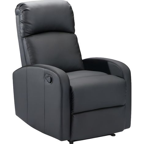 Poltrona relax in similpelle Nero - ISAO