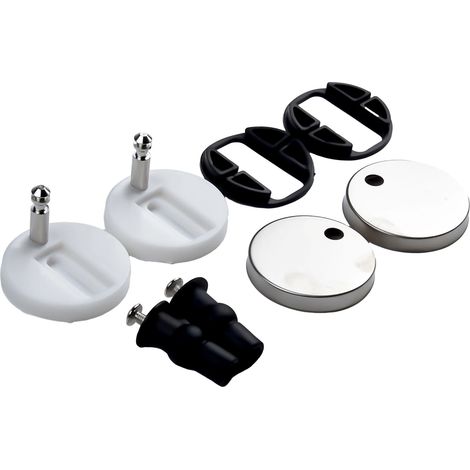 -3 Kits de fixation pour siège de toilette, kit de caoutchouc souple, outil, 2 pièces, 2 accessoires de rechange pratiques pour charnières et couvercles. (1/5)