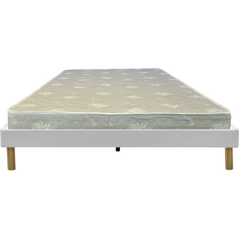 Matelas Mina + Sommier Gregory Blanc 180x200 x 19,5 cm - une Face Soutien Souple et une Face Soutien Très ferme - reference Nina - Tres Respirant (1/5)
