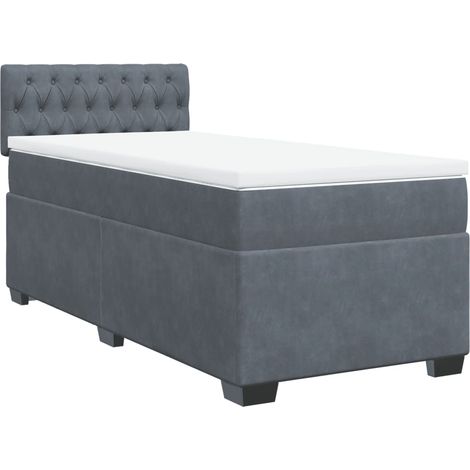 Maison Exclusive - Sommier à lattes de lit avec matelas Gris foncé 100x200 cm (1/5)