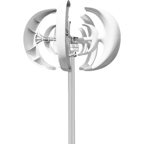 Éolienne à Axe Vertical, 5 Lames, Génération d'Énergie Efficace, 48V, Contrôleur MPPT gratuit, blanc 2 (1/2)