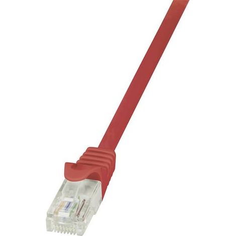 LogiLink  CP2054U RJ45 Cavo di rete, cavo patch CAT 6 U/UTP 2.00 m Rosso con protezione 1 pz.
