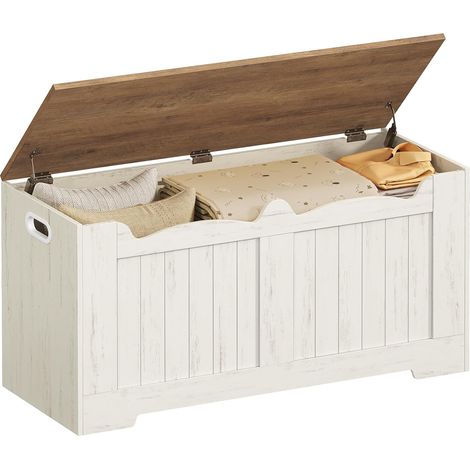 Coffre de Rangement, Banc de Rangement, Blanc Marron (1/5)