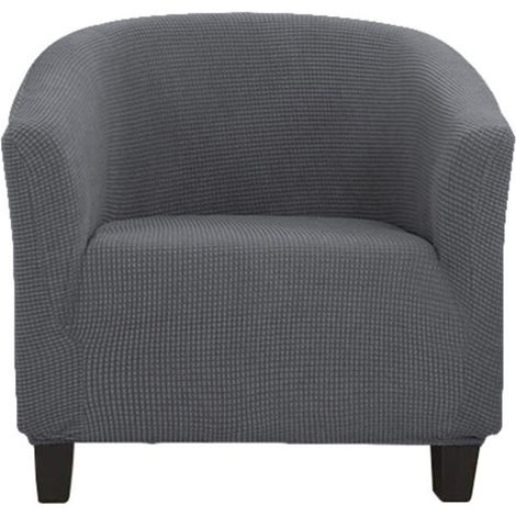 Fodera elasticizzata jacquard con braccioli per sedia da bar, poltrona da club, poltrona reclinabile, fodera elasticizzata (grigio scuro)