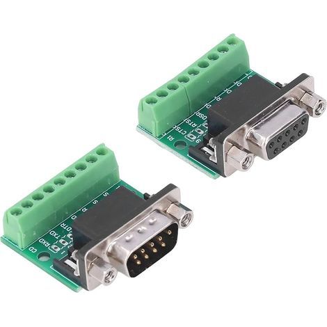 Adattatori per cavi, connettore DB9 maschio-femmina, adattatore con morsettiera a vite, scheda di conversione a 9 pin e 9 fori per RS232 e RS485 (1/5)