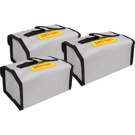 Lot de 3 sacs de sécurité pour batteries LiPo, ignifugés et résistants aux hautes températures. (1/5)
