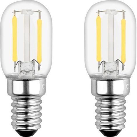 T22 Ampoule LED,E14 2W Ampoule LEDÉquivalent 15W E14 Incandescent, Blanc Chaud 2700K, Petit LED pour Frigo/Lampe de Sel/Veilleuse Enfants, lot de 2