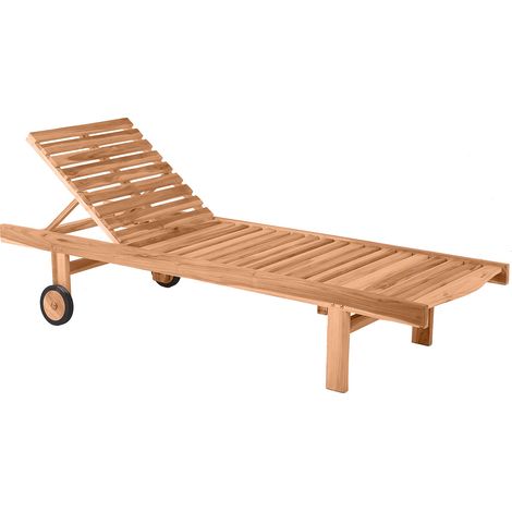 Transat de jardin mobile en teck massif naturel Eoline (1/4)
