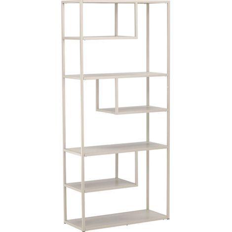 Étagère Bibliothèque 6 Niveaux "Staal" 188cm Beige (1/5)
